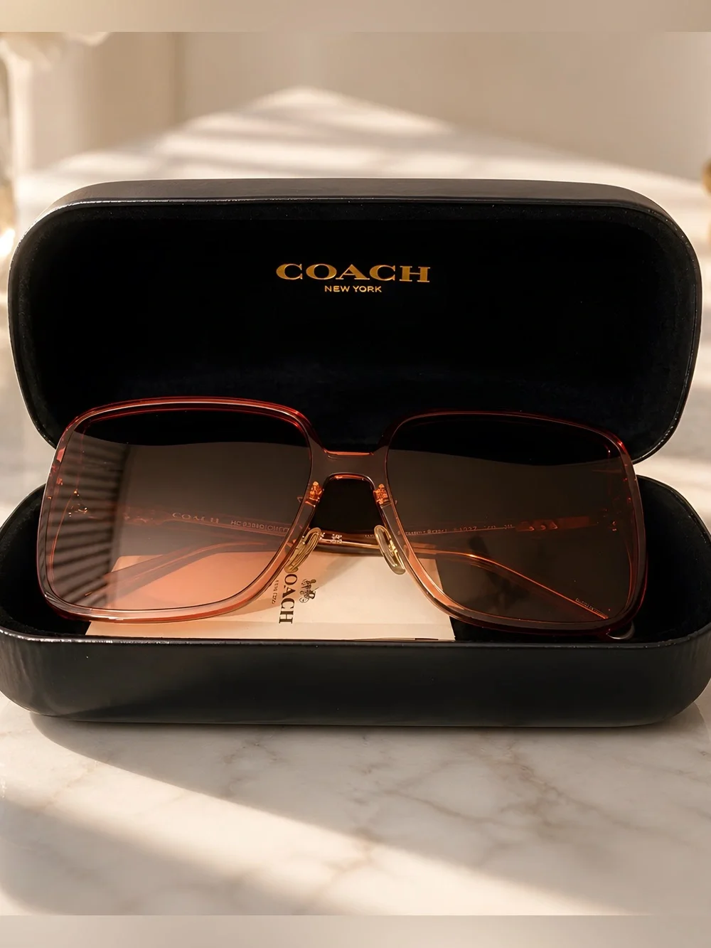 Coach Women’s Oversized Pink Rose Sunglasses